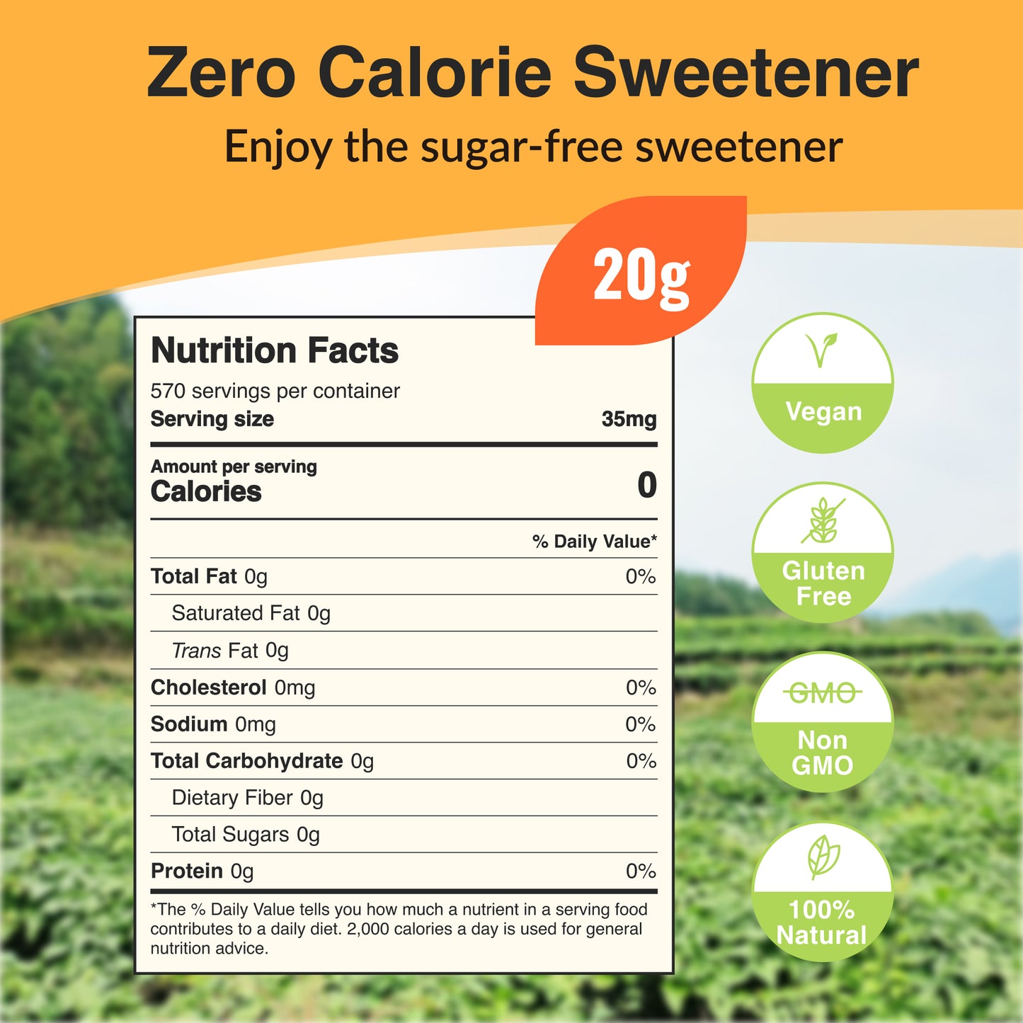 Organic Pure Monk Fruit Sweetener (50% Mogroside V)