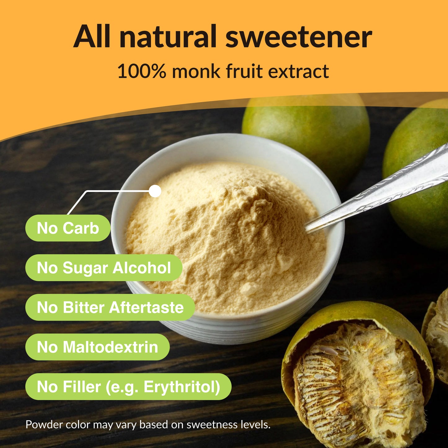 Organic Pure Monk Fruit Sweetener (25% Mogroside V)