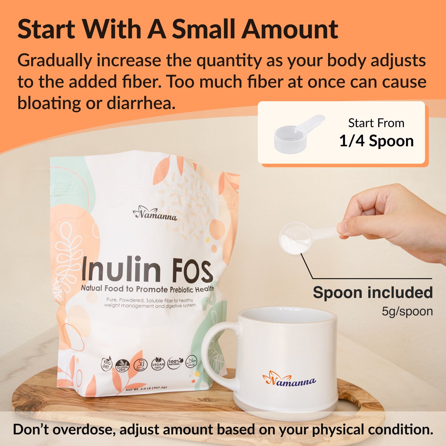 Pure Inulin FOS Powder 2lb