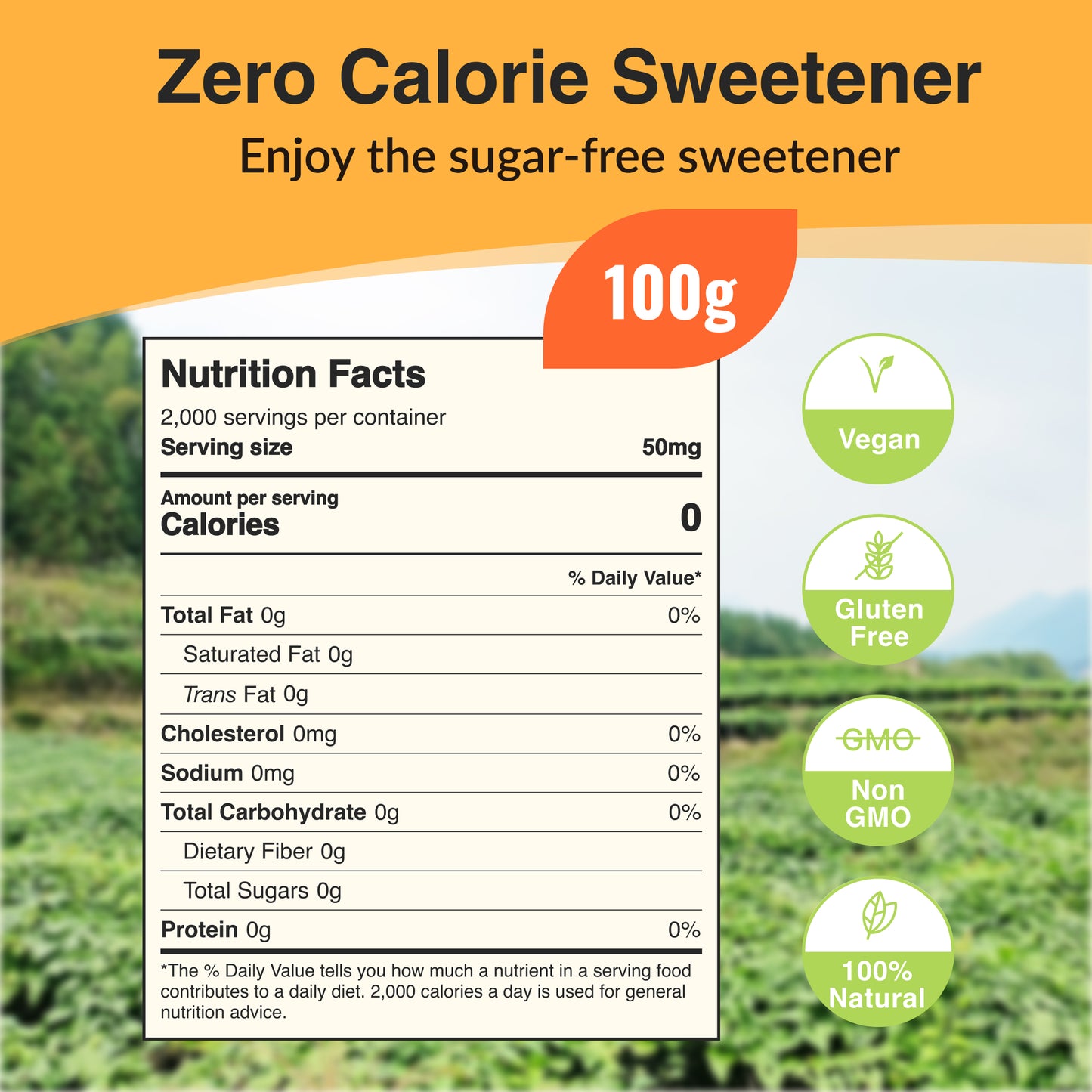Organic Pure Monk Fruit Sweetener (25% Mogroside V)